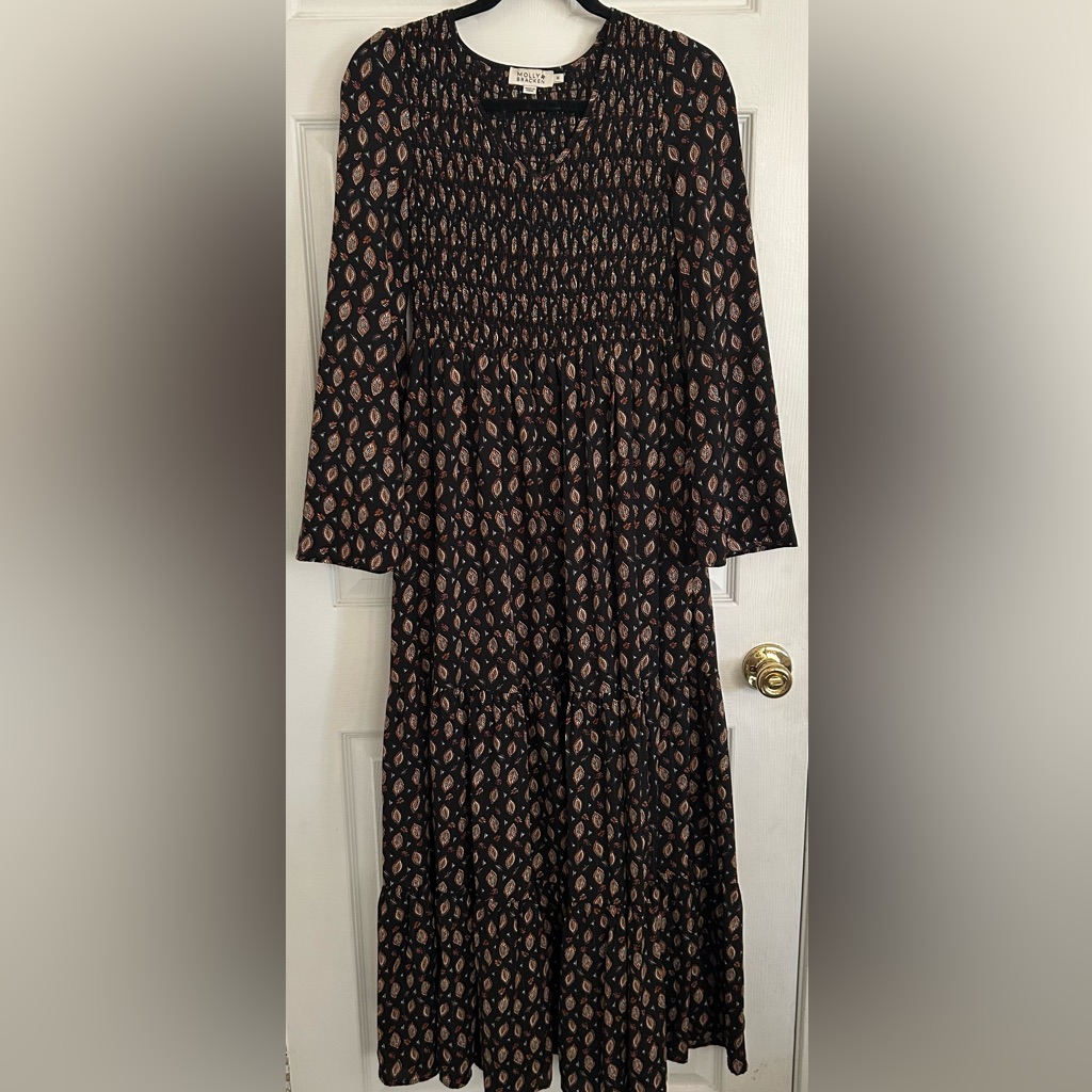 Molly Bracken Black And Brown Patterned Dress